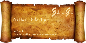 Zsikai Gábor névjegykártya